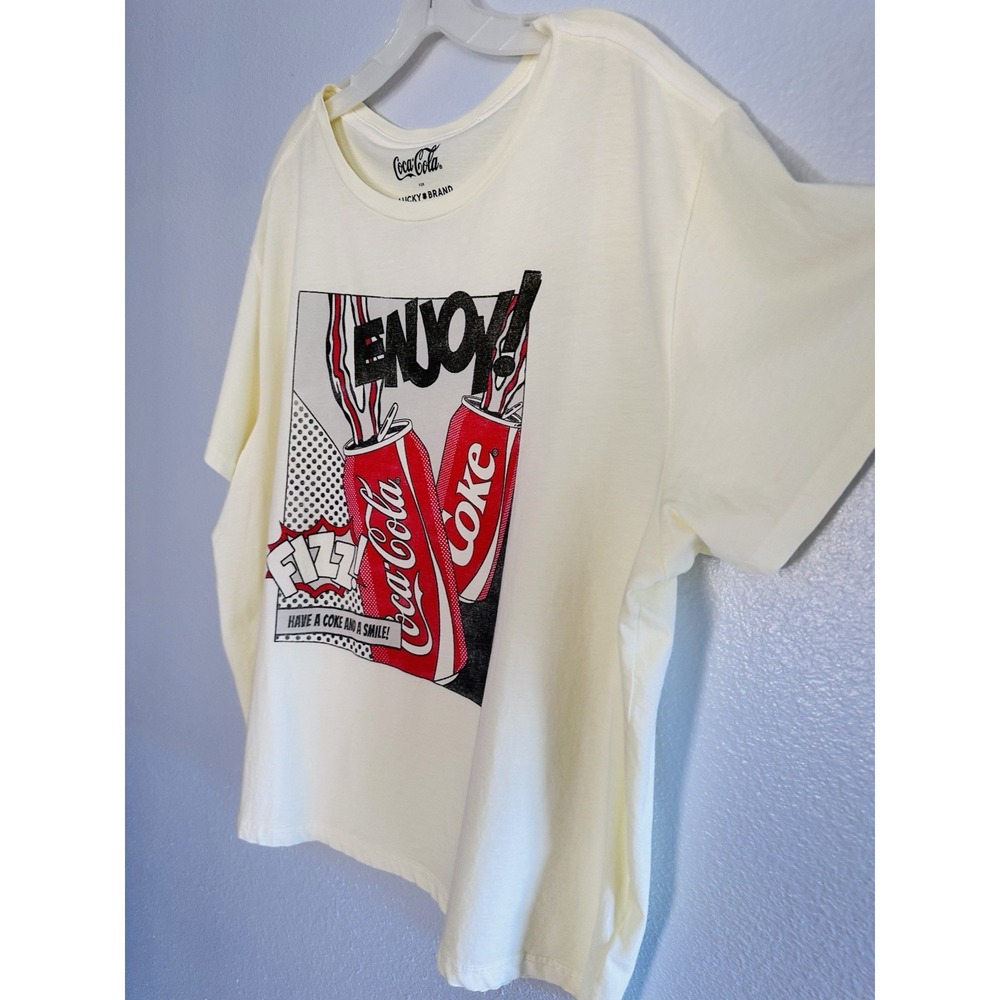 Coca Cola Lucky Brand Graphic Tee XXL Pop Art Soda Enjoy Fizz Shirt NEW - Picture 3 of 8